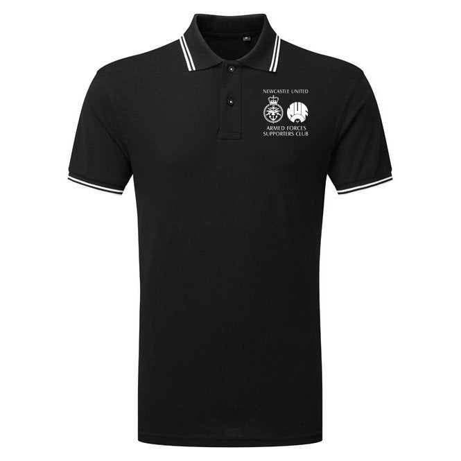 Newcastle United Armed Forces Supporters Club - Piped Polo - Black