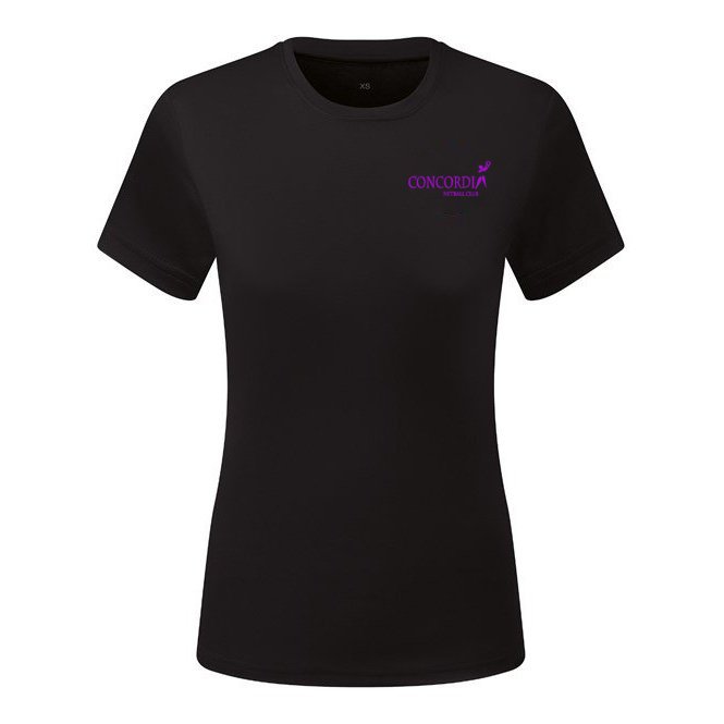 Concordia Netball Club - Ladies Fit Tee (Black)