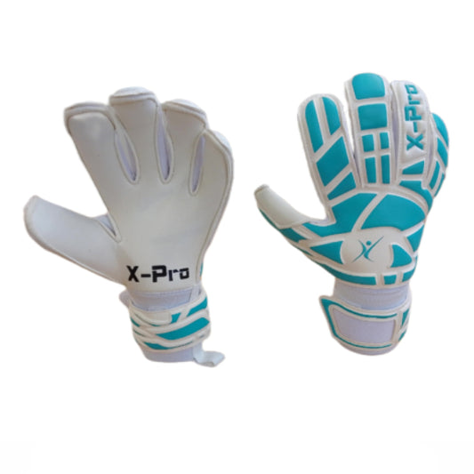 X-Pro Classic Elite II - Roll Hybrid GK Gloves - White/Cyan