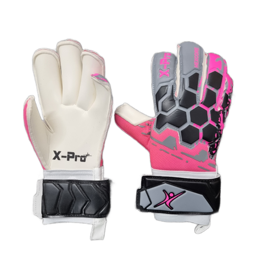 X-Pro Hexcore - Rollfinger GK Gloves - Pink/Black/Grey